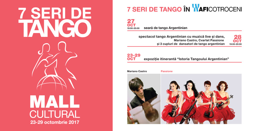 Spectacol de tango cu muzica live si dans in AFI Cotroceni