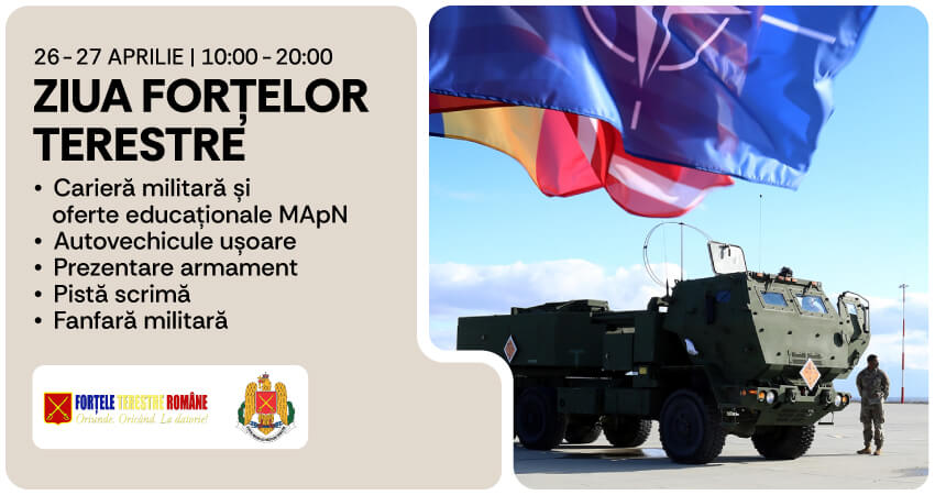 Vino la Ziua Forțelor Terestre: Simte pulsul vieții militare!
