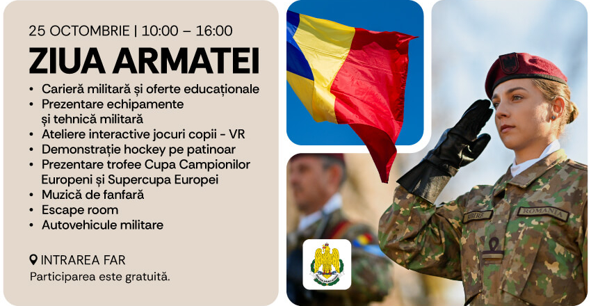 ARMY DAY la AFI Cotroceni – descoperă lumea din spatele uniformei!