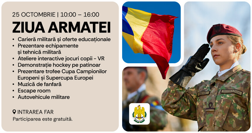 ARMY DAY la AFI Cotroceni – descoperă lumea din spatele uniformei!
