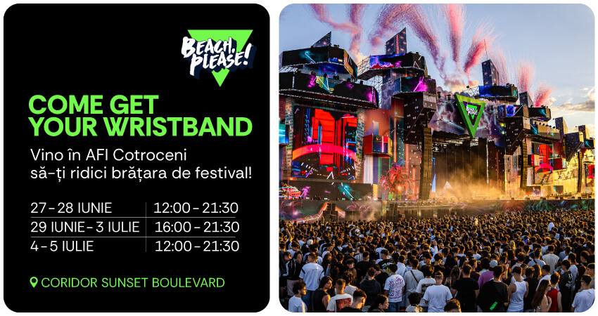 Deja știi, la AFI Cotroceni îți poți ridica biletul pentru festivalul Beach, Please!